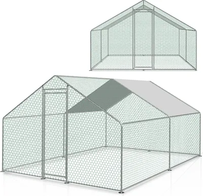 Immagine prodotto di Pollaio all'aperto 3x3x 2 mTetto del pollaio Pollaio con struttura in acciaio zincato con PE