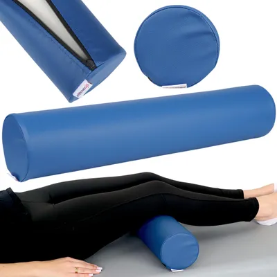 Produktbild von Habys Lagerungsrolle, Vollrolle, Nackenkissen, Lagerungskissen, Nackenrolle, Knierolle für Massage und Therapie, Fitnessrolle, 12x60cm, Blau