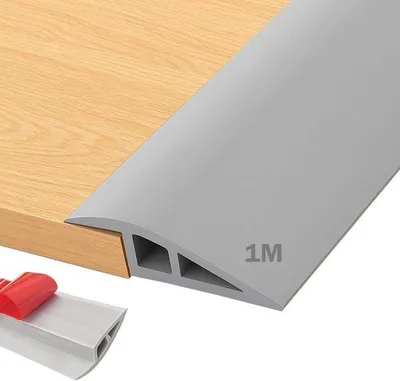 Obrázek produktu pro Samolepicí přechodová lišta, šedá, 1 m x 7 cm, výška 15 mm