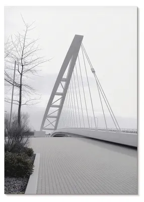 Produktbild von POSTER - 21x29 cm (A4) - Sample - Minimalistische moderne Brückenkonstruktion -  Wandbild für Wohnzimmer Schlafzimmer & Flur, Modernes Poster Wanddeko, Ungerahmt