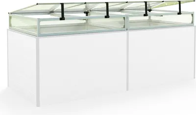 Produktbild von Frühbeetkasten 235x99 cm Frühbeetaufsatz  Aufzucht Treibhaus, Aluminium mit Polycarbonat Doppelstegplatten, UV-beständig, inkl. Öffnungsklappen