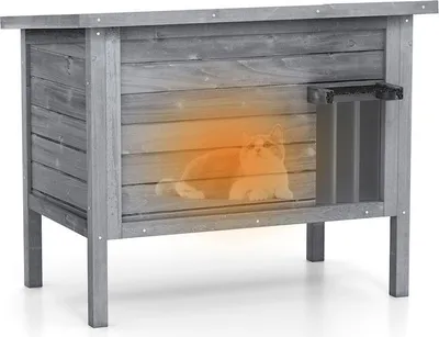 Immagine prodotto di Casetta per gatti da esterno PV10326GR con isolamento in schiuma, grigia - B
