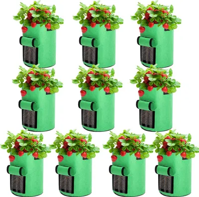 Image de Jopassy Sacs de plantation Sac de plantation Sac en tissu non tissé Panier de plantation - Lot de 5 26,5 L (7 gallons)