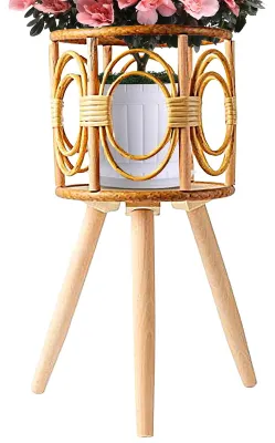 Produktbild von Holz-Pflanzgefäß im Boho-Stil für Innen- und Außenbereich