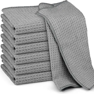 Produktbild von Mikrofaser Reinigungstücher 6x, Waffelmuster, 400GSM, 30x30cm, für Haushalt