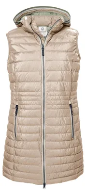Immagine prodotto di G.I.G.A. DX, gilet imbottito da donna/gilet con cappuccio, modello GS 70 WMN QLTD VST, color beige chiaro, taglia 46