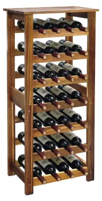 Obrázok produktu pre Stojan na víno z akáciového dreva na 28 fliaš