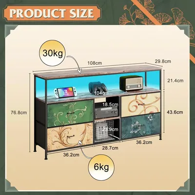 Obrázok produktu pre TV stolík – TV skrinka – 4 zásuvky – nastaviteľné police – moderný dizajn – 137×30×78 cm – viacfarebný
