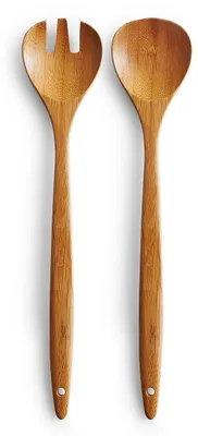 Salatbesteck 2-teilig Bambus L 30 cm Salatlöffel Salatgabel