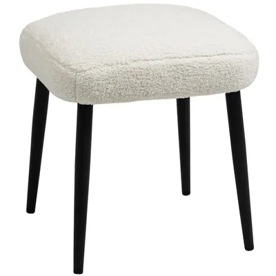 Produktbild von Drehhocker Hocker Sitzhocker Kaschmir-Optik Fußhocker Creme-Weiß Weiß