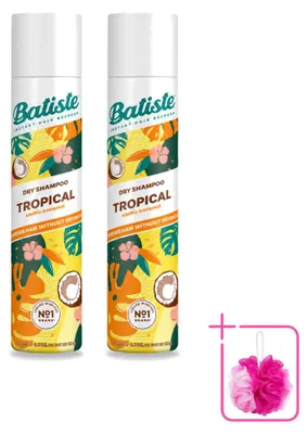 Image de 2 x Shampooing sec Batiste Tropical - Parfum tropical - 200 ml - Pack économique - 2 pièces