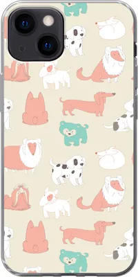 Produktbild von MuchoWow® Handyhülle Schutzhülle Hülle für Telefoonhoesje iPhone 13 Muster - Hund - Welpe - Jungen - Mädchen - Kinder - Kinder Silikon Softcase Handy Hülle - Karteninhaber