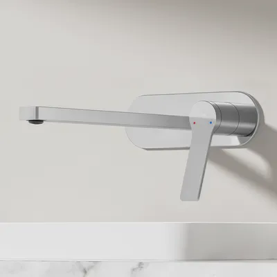 Obrázek produktu pro EMKE Koupelnová baterie 288x210x70mm jednopáková umyvadlová baterie, baterie pro teplou a studenou vodu, nástěnná umyvadlová baterie - chrom