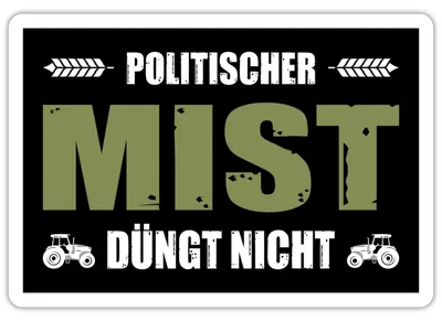 Produktbild von Spreadshirt Bauernstreik Politischer Mist Düngt Nicht Sticker Aufkleber, 10 x 10 cm, Mattweiß