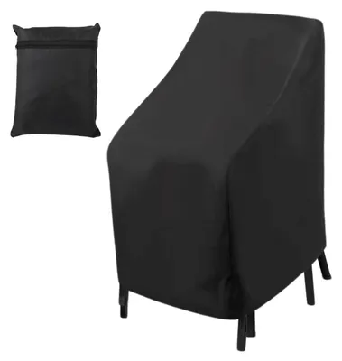 Produktbild von Gartenstuhl Abdeckung Wasserdicht Winterfest UV-Beständig 210D Oxford Schwarz 114x85x65cm