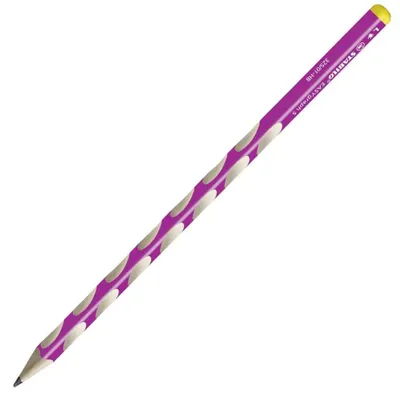 Imagen del producto de Lápiz triangular delgado para zurdos - STABILO EASYgraph S en color rosa - Paquete de 6 unidades - Dureza HB