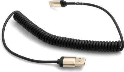 Produktbild von SYSTEM-S USB Typ C 3.1 (Male) zu USB A 2.0. (Male) Kabel 50-100 cm Dehnbares Spiralkabel