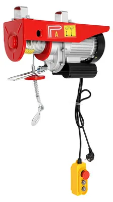 Produktbild von Elektro Seilzug elektrische Winde - 220-230V Hebezeug - 1450W - 400-800 kg Tragkraft - 10 m Hubhöhe - Kabelfernbedienung - Rot