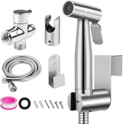 Produktbild von Bidet Handbrause, Handbrause Bad Bidet, Bad Bidet für Toilette, Armaturen WC Toilette mit G1/2" T-Ventil, Edelstahl Duschkopf Bidet