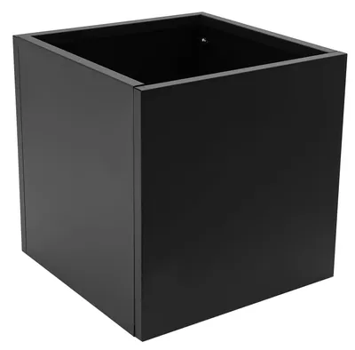 Produktbild von Pflanzenkübel mit Handschuhen - Stahl Blumentopf 50x50x50 cm, Schwarz