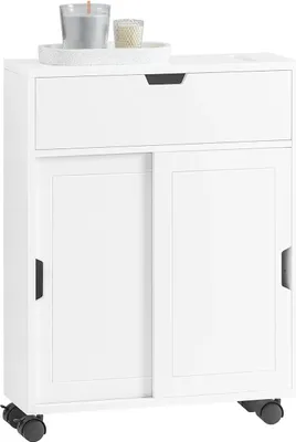 Immagine prodotto di BZR31-W, mobile bagno per nicchie, 2 ante scorrevoli e 1 ribalta, bianco
