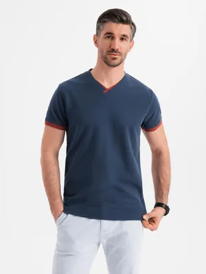 Obrázek produktu pro Ombre Clothing Pánské tričko s krátkým rukávem Kiriakou navy XXL