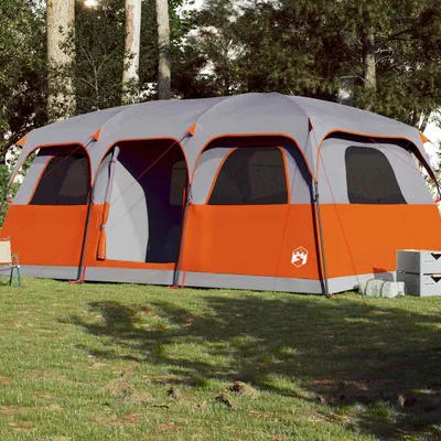 Image de vidaXL Tente familiale pour 10 personnes Gris Étanche