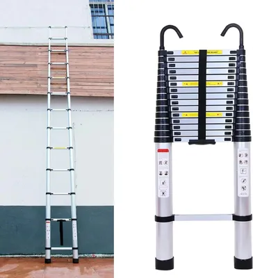 Obrázek produktu pro Žebřík teleskopický - Žebřík - Schůdky - Teleskopický žebřík - 6,2 m - 20,3 stop - Odnímatelné háky