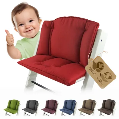 Produktbild von BAMBINIWELT Ersatzbezug, Kissen-Set für Hochstuhl/Kinderstuhl Stokke Tripp Trapp, Sitzverkleinerer rot meliert