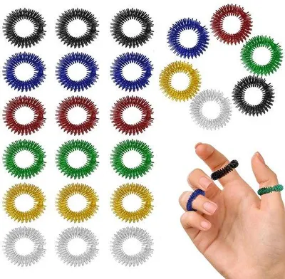 Produktbild von Massage Ring 24 x - Massage Armband für Erwachsene und Jugendliche - Entspannung für Stress und Muskelverspannung - Spiky Sensory Ring - Akupressur Massage Ring - für Muskelaufbau und Entspannung