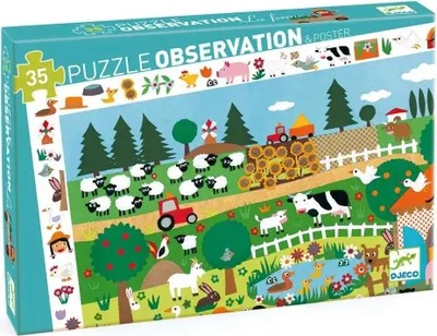 Immagine prodotto di DJECO Puzzle di osservazione: fattoria 35 pezzi 145854
