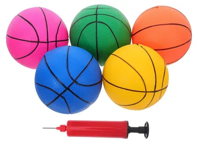 Produktbild von Solidchoice – Set mit 6 dicken, gummierten Basketballspielzeugen für Kinder