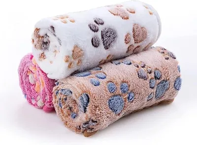 Image de Couverture pour chien, couverture pour chat, couverture pour chiot, lavable, chaude et douce, pour chiens et chats, lot de 3 couvertures moelleuses pour chiens de petite et moyenne taille (Medium, Paw)