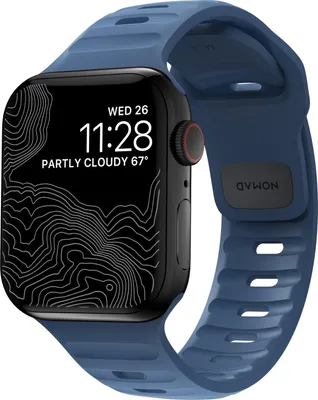 Image de Nomad Sport Bracelet Waterproof 40/41/42mm – Caoutchouc fluoroélastomère FKM – 100% Étanche – Canaux de Ventilation Intérieurs - Bleu