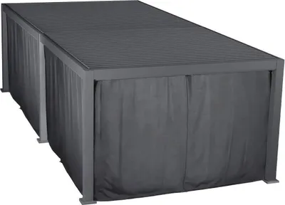 Produktbild von Set aus vorhängen, moskitonetzen und schienen für die bioklimatische pergola "evora" 6 x 3,6m graphit - Hespéride