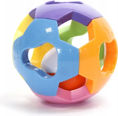Produktbild von Baby Rassel Ball Bunt - Greifling & Motorikspielzeug für Kleinkinder 10cm Durchmesser