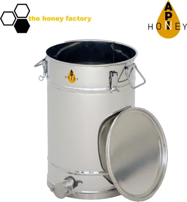 Produktbild von Abfülleimer Honig EDELSTAHL 50 KG "BIG HONEY BUDDY" Abfüllkübel mit Quetschhahn
