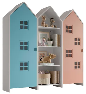 Produktbild von VIPACK - CASAMI BRUGES Set 3-tlg. best. aus: Regalschrank, Schrank 1-trg. mit Front in Blau u. Pink