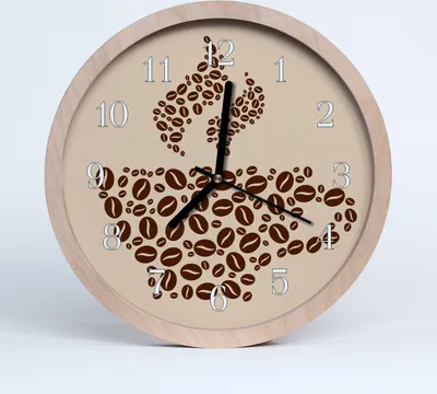 Produktbild von Holzuhr 30fi cm wanduhr - Kaffeebohnen in die Wohnzimmer
