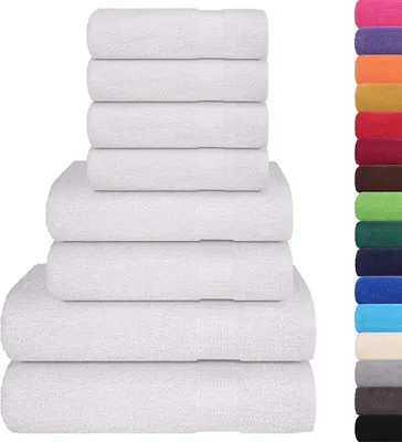 Image de vidaXL Lot de 8 serviettes FROGN Blanc 360 g/m²