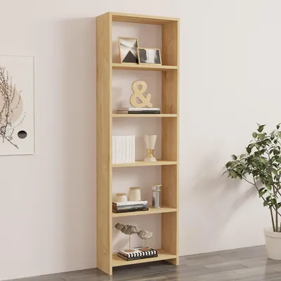 Immagine prodotto di Paupisi - Libreria, 50x20x160h cm Marrone Rovere, 5 Ripiani