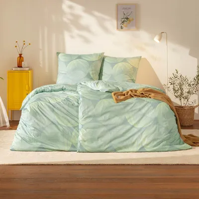 Produktbild von Estella Mako Jersey Bettwäsche 135x200 Dora achat Punkte Kreise grün 6220-585