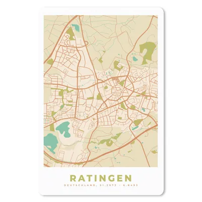 Produktbild von MuchoWow® Mauspad Mousepad Ratingen - Karte - Stadtplan - Vintage - Karte 40x60 cm - Mousepads - Maus Mat - Pad - Mausunterlage - Schreibtisch Accesoire