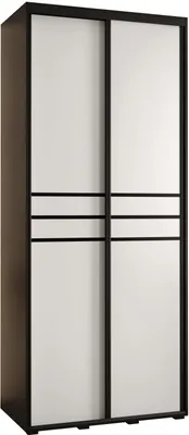 Produktbild von MEBLE KRYSPOL Davos 10 Schrank, zwei Türen - 235,2x110x45 cm - Schwarz Weiß Schwarz