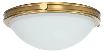 Produktbild von Deckenlampe Glasschirm Ø 35 cm rund Weiß Messing 2x E27 Deckenleuchte Wohnzimmer Küche Flur