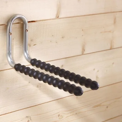 Imagen del producto de Barra de sujeción doble Mottez con funda antideslizante texturizada, 40 cm de profundidad - Plateado - Antideslizante | Para montaje en pared