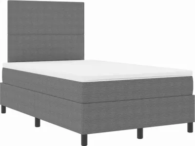 Produktbild von vidaXL LED Boxspringbett Hellgrau und Weiß 120 x 200 cm Cordstoff