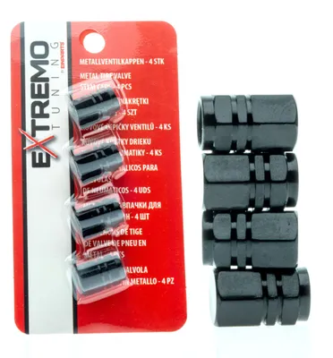 Productafbeelding van Extremo Tuning, aluminium ventieldopjes, 4 stuks, voor Schrader-ventielen, geschikt voor auto's