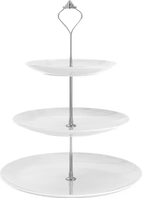 Produktbild von Intirilife Tortenständer aus Porzellan 3 stöckig - Servierständer Etagere für Torten, Muffins, Obst und vieles mehr