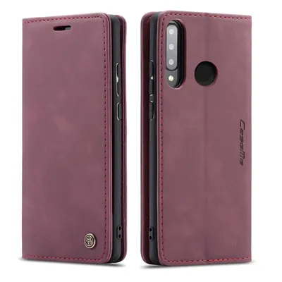 Immagine prodotto di Huawei P30 Lite Case, Retro Custodia in Finto cuoio, tasche per carte, chiusura magnetica, custodia con funzione stand per Huawei P30 Lite rosso